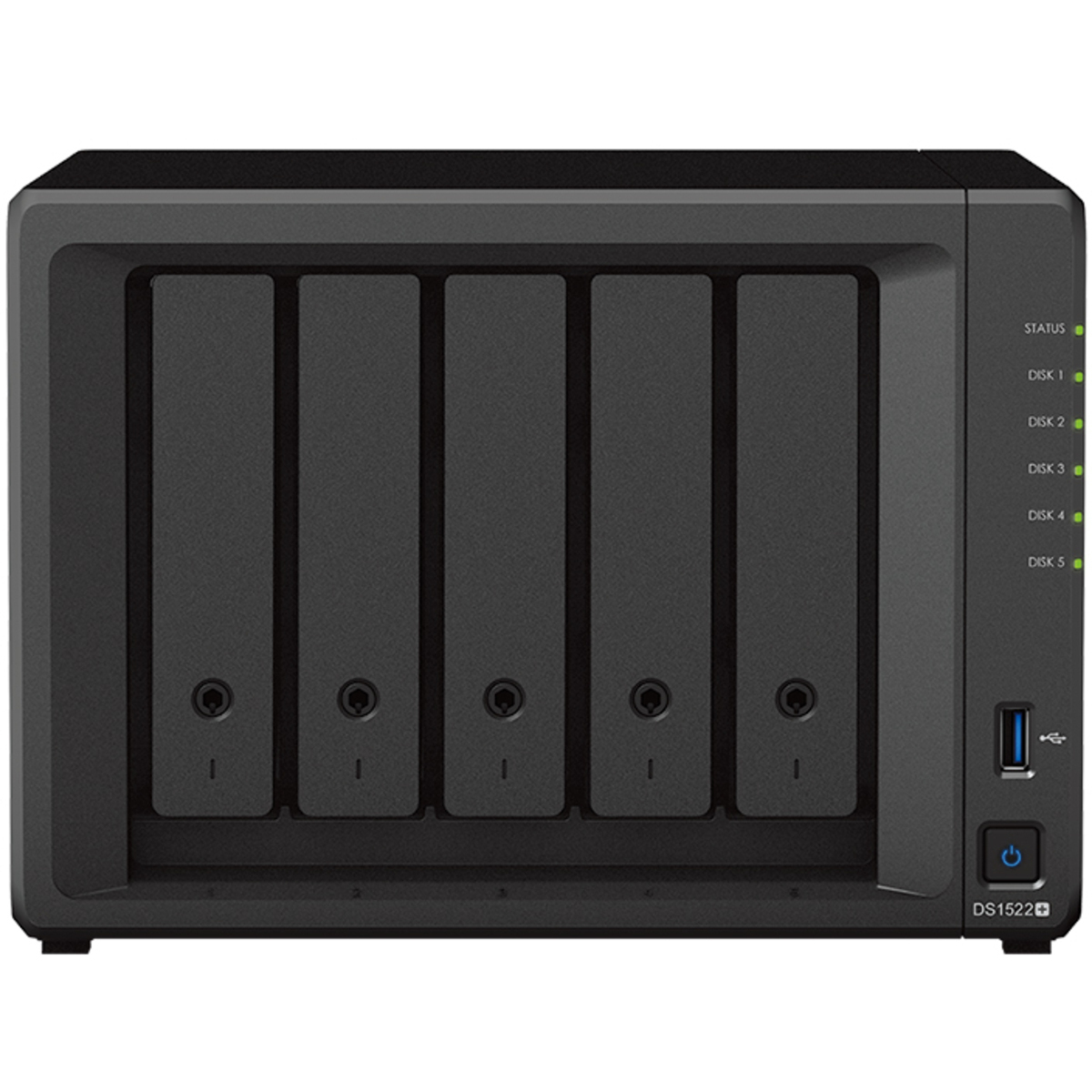 Synology DiskStation DS1522+ 90tb 5-Bay Desktop Multimedia / Power User / Business NAS - Network Attached Storage Device 5x18tb Seagate IronWolf Pro ST18000NT001 3.5 7200rpm SATA 6Gb/s HDD NAS Class Drives Installed - Burn-In Tested - ON SALE DiskStation DS1522+