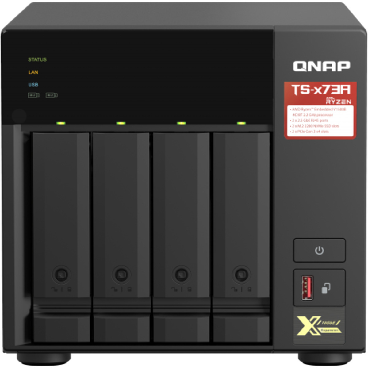 QNAP TS-473A 16tb 4-Bay Desktop Multimedia / Power User / Business NAS - Network Attached Storage Device 4x4tb Sandisk Ultra 3D SDSSDH3-4T00 2.5 560/520MB/s SATA 6Gb/s SSD CONSUMER Class Drives Installed - Burn-In Tested TS-473A