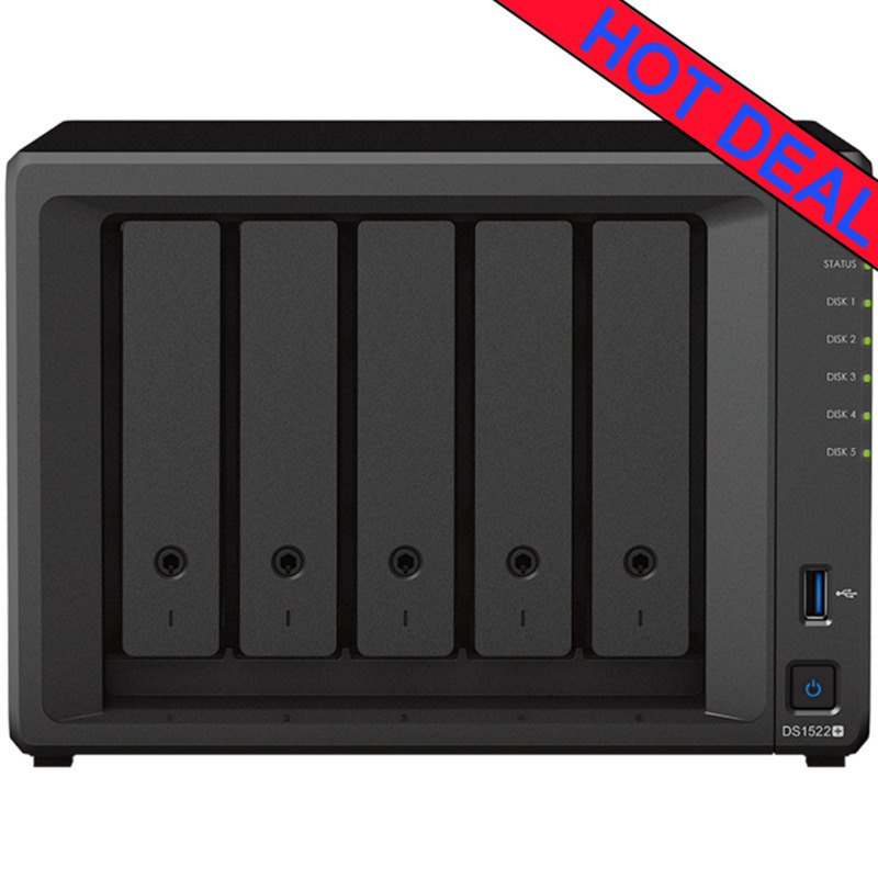 Synology DiskStation DS1522+ 20tb NAS 5x4tb Samsung 870 EVO SSD Drives Installed - ON SALE
