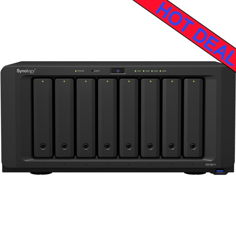 Synology DiskStation DS1821+ 64tb NAS 8x8tb Seagate IronWolf Pro HDD Drives Installed - ON SALE - FREE RAM UPGRADE