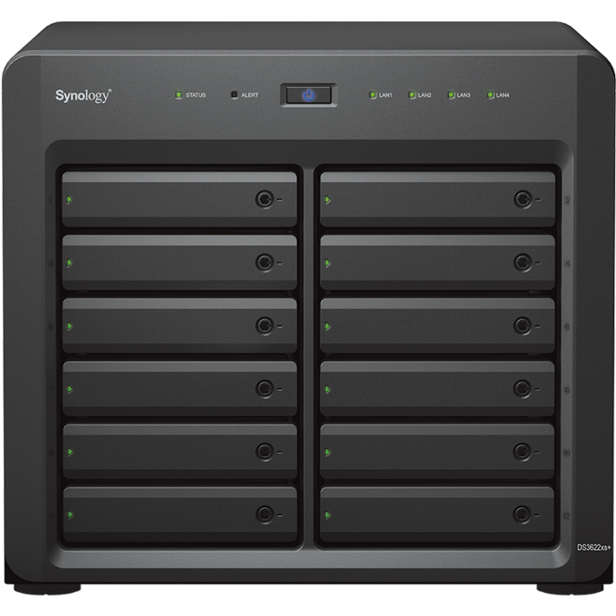 Synology DiskStation DS3622xs+ 13.4tb 12-Bay Desktop Multimedia / Power User / Business NAS - Network Attached Storage Device 7x1.9tb Synology SAT5210 Series SAT5210-1920G 2.5 530/500MB/s SATA 6Gb/s SSD ENTERPRISE Class Drives Installed - Burn-In Tested DiskStation DS3622xs+