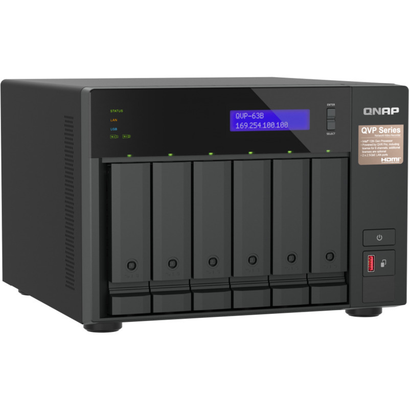 QNAP QVP-63B 6-Bay NVR - Network Video Recorder Burn-In Tested Configurations