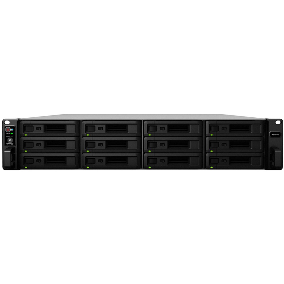 Synology RackStation RS3618xs 64tb 12-Bay RackMount Large Business / Enterprise NAS - Network Attached Storage Device 8x8tb Samsung 870 QVO MZ-77Q8T0 2.5 560/530MB/s SATA 6Gb/s SSD CONSUMER Class Drives Installed - Burn-In Tested RackStation RS3618xs