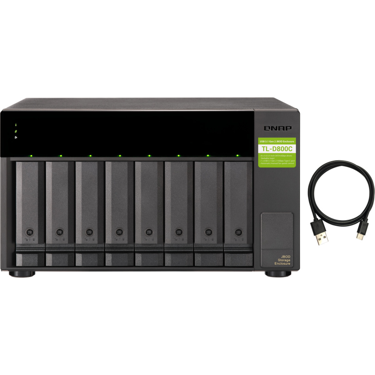 QNAP TL-D800C External Expansion Drive 32tb 8-Bay Desktop Multimedia / Power User / Business Expansion Enclosure 8x4tb Seagate IronWolf ST4000VN006 3.5 5400rpm SATA 6Gb/s HDD NAS Class Drives Installed - Burn-In Tested TL-D800C External Expansion Drive