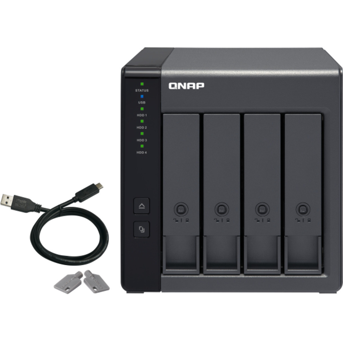 QNAP TR-004 External Expansion Drive 40tb 4-Bay Desktop Multimedia / Power User / Business Expansion Enclosure 4x10tb Seagate IronWolf ST10000VN000 3.5 7200rpm SATA 6Gb/s HDD NAS Class Drives Installed - Burn-In Tested TR-004 External Expansion Drive