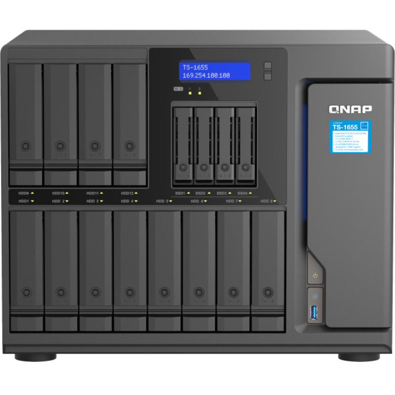 QNAP TS-1655 12+4-Bay NAS - Network Attached Storage Device Burn-In Tested Configurations - FREE RAM UPGRADE