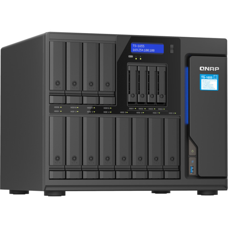 QNAP TS-1655 12+4-Bay NAS - Network Attached Storage Device Burn-In Tested Configurations - FREE RAM UPGRADE