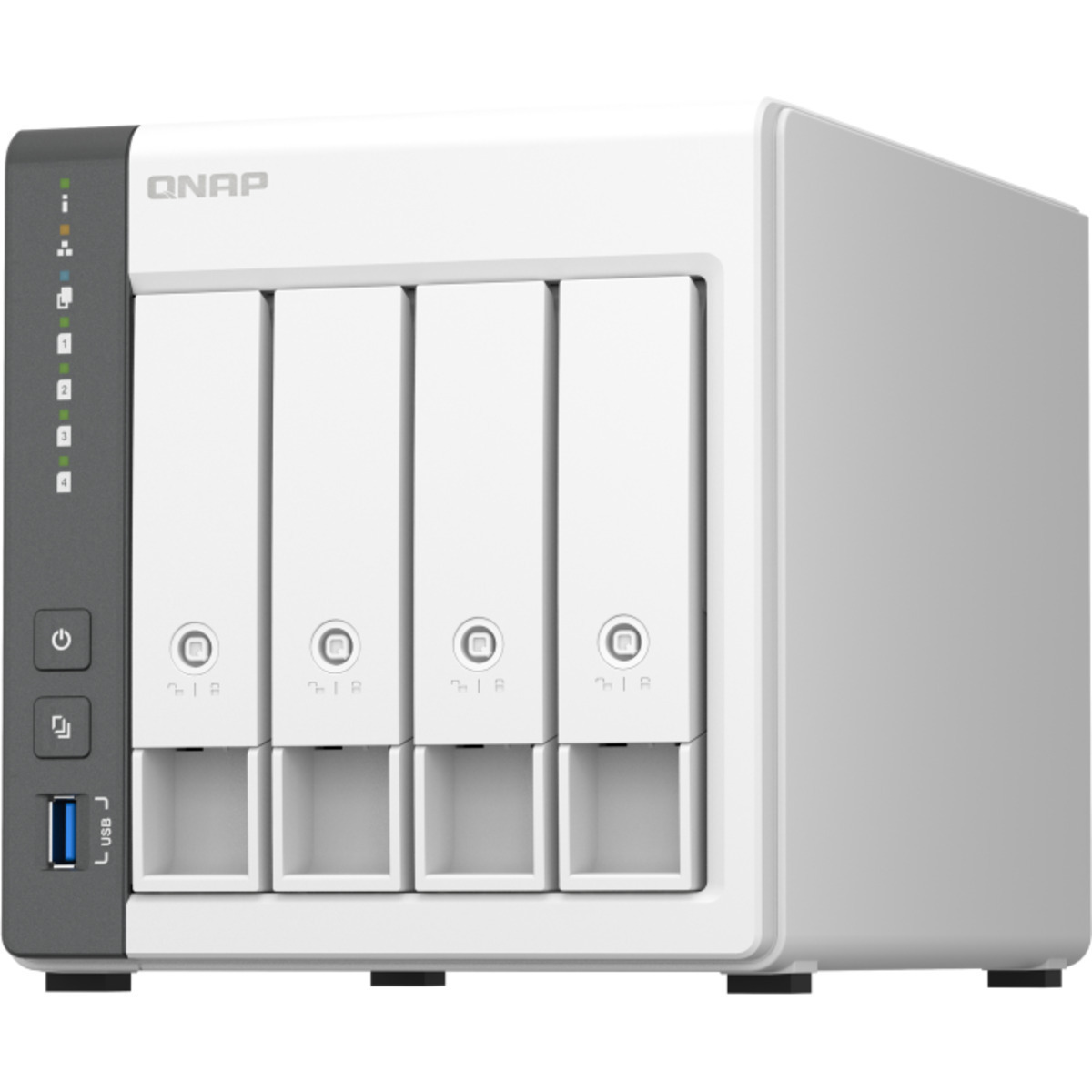 QNAP TS-433 8tb 4-Bay Desktop Personal / Basic Home / Small Office NAS - Network Attached Storage Device 2x4tb Samsung 870 QVO MZ-77Q4T0 2.5 560/530MB/s SATA 6Gb/s SSD CONSUMER Class Drives Installed - Burn-In Tested TS-433