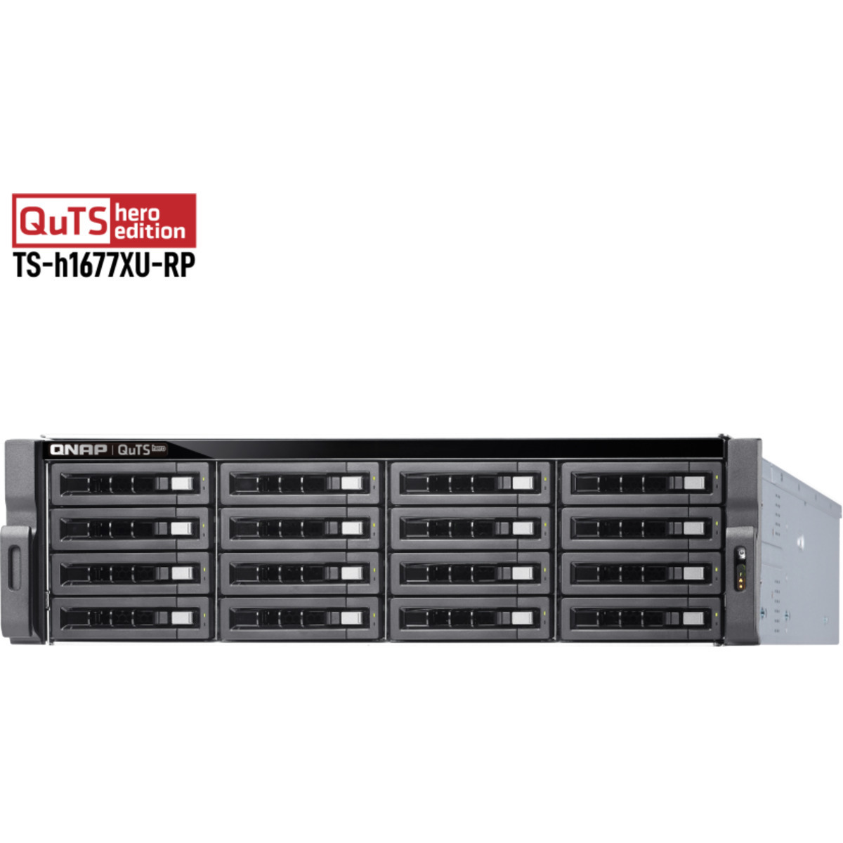 QNAP TS-h1677XU-RP QuTS hero Edition 24tb 16-Bay RackMount Large Business / Enterprise NAS - Network Attached Storage Device 12x2tb Western Digital Red SA500 WDS200T1R0A 2.5 560/530MB/s SATA 6Gb/s SSD NAS Class Drives Installed - Burn-In Tested TS-h1677XU-RP QuTS hero Edition