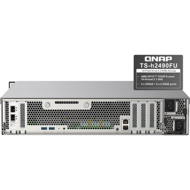 QNAP TS-h2490FU-7232P 24-Bay NAS - Network Attached Storage Device Burn-In Tested Configurations