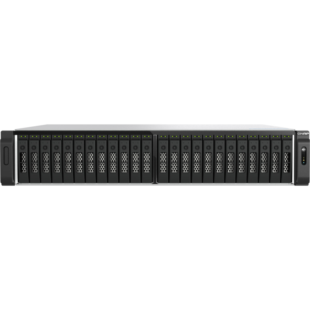 QNAP TS-h3077AFU Ryzen 5 All-Flash ZFS 108tb 30-Bay RackMount Large Business / Enterprise NAS - Network Attached Storage Device 27x4tb Samsung 870 QVO MZ-77Q4T0 2.5 560/530MB/s SATA 6Gb/s SSD CONSUMER Class Drives Installed - Burn-In Tested TS-h3077AFU Ryzen 5 All-Flash ZFS