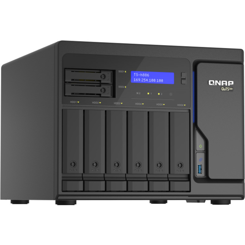 QNAP TS-h886 QuTS hero NAS 6+2-Bay NAS - Network Attached Storage Device Burn-In Tested Configurations