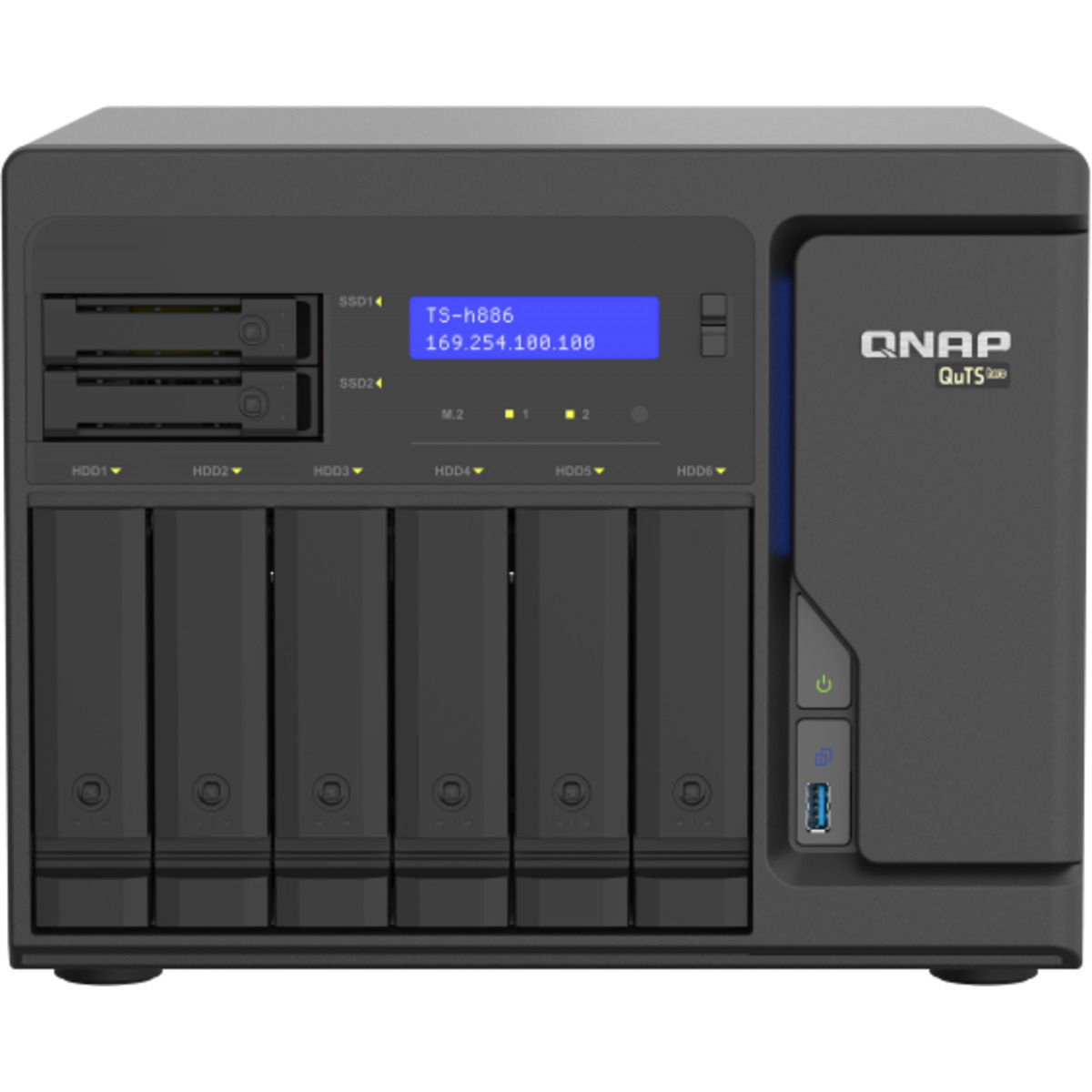 QNAP TS-h886 QuTS hero NAS 50tb 6+2-Bay Desktop Large Business / Enterprise NAS - Network Attached Storage Device 5x10tb Western Digital Gold WD102KRYZ 3.5 7200rpm SATA 6Gb/s HDD ENTERPRISE Class Drives Installed - Burn-In Tested TS-h886 QuTS hero NAS