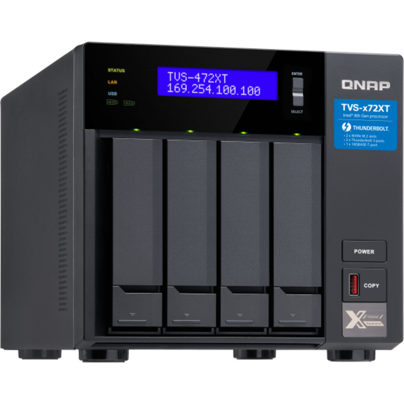 QNAP TVS-472XT Thunderbolt 3 4-Bay DAS-NAS - Combo Direct + Network Storage Device Burn-In Tested Configurations - FREE RAM UPGRADE