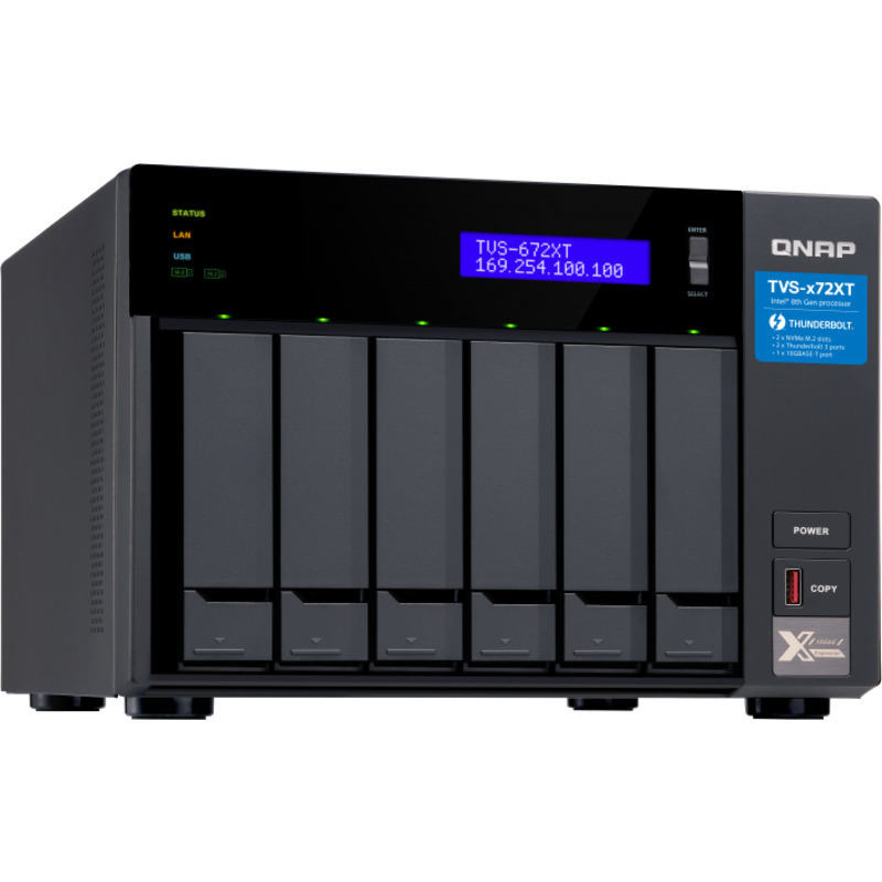 QNAP TVS-672XT Thunderbolt 3 6-Bay DAS-NAS - Combo Direct + Network Storage Device Burn-In Tested Configurations