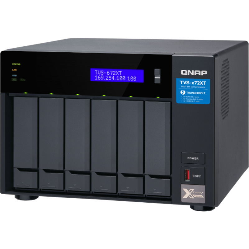 QNAP TVS-672XT Thunderbolt 3 6-Bay DAS-NAS - Combo Direct + Network Storage Device Burn-In Tested Configurations