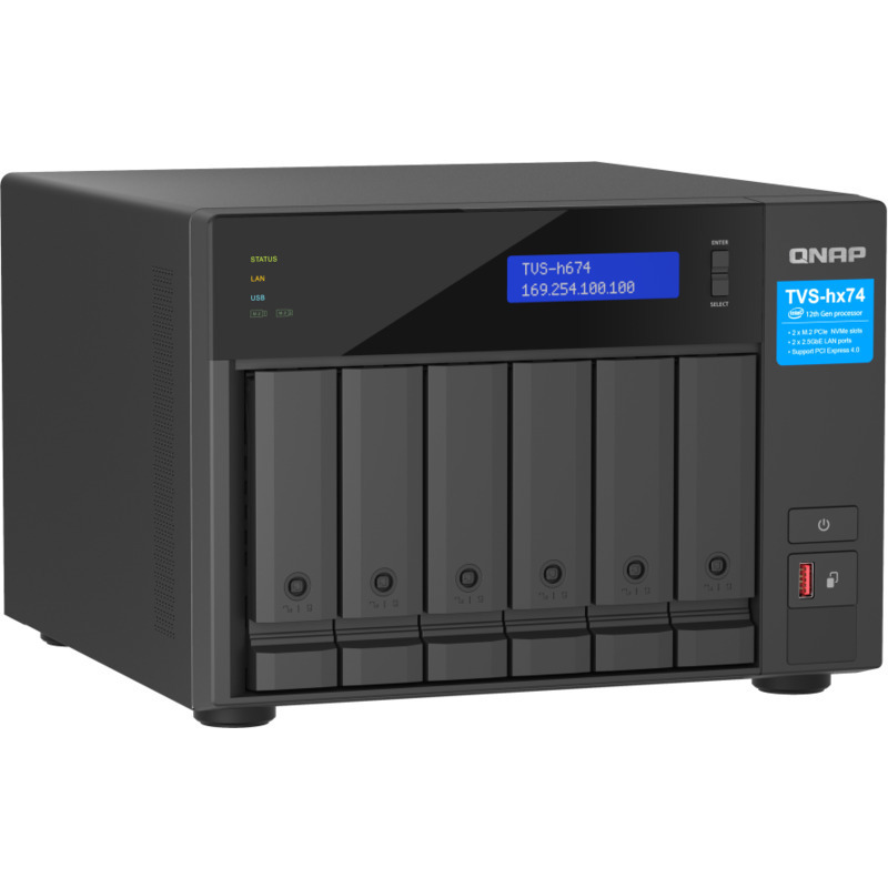 QNAP TVS-h674 Core i3 6-Bay NAS - Network Attached Storage Device Burn-In Tested Configurations