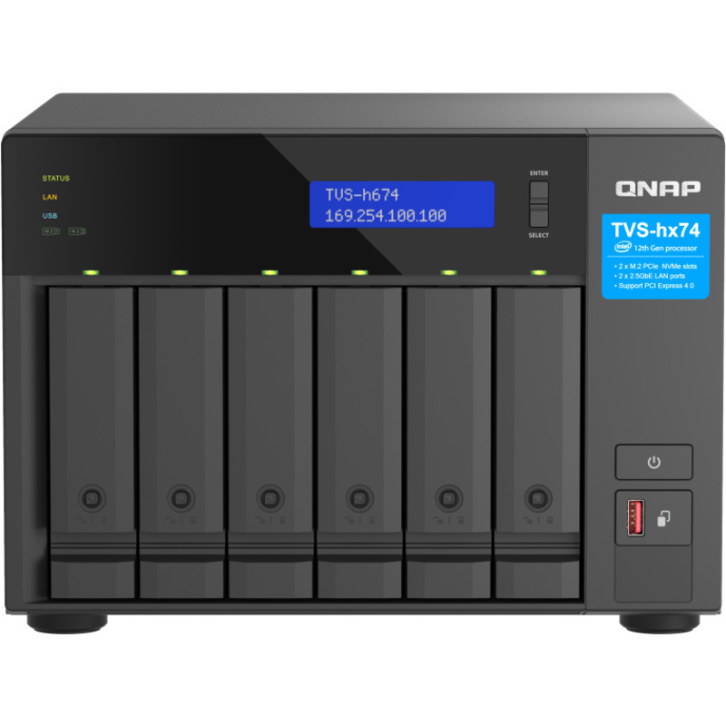 QNAP TVS-h674 Core i3 6-Bay NAS - Network Attached Storage Device Burn-In Tested Configurations