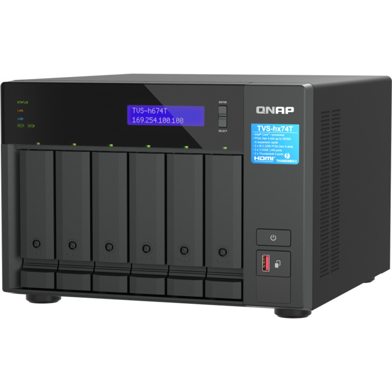 QNAP TVS-h674T Core i5 Thunderbolt 4 6-Bay DAS-NAS - Combo Direct + Network Storage Device Burn-In Tested Configurations