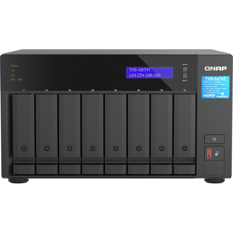 QNAP TVS-h874T Core i7 Thunderbolt 4 8-Bay DAS-NAS - Combo Direct + Network Storage Device Burn-In Tested Configurations