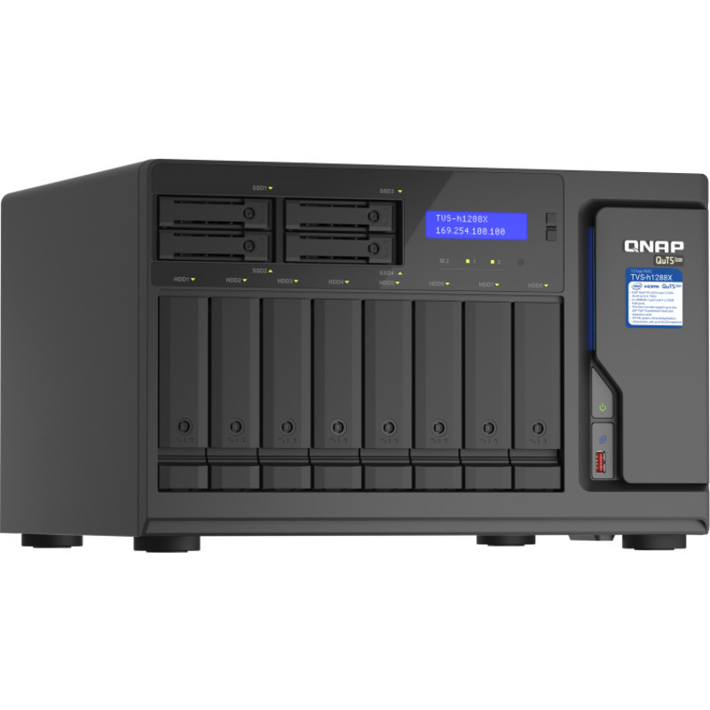 QNAP TVS-h1288X QuTS hero NAS 8+4-Bay NAS - Network Attached Storage Device Burn-In Tested Configurations