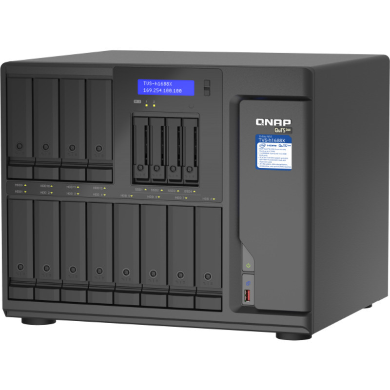 QNAP TVS-h1688X QuTS hero NAS 12+4-Bay NAS - Network Attached Storage Device Burn-In Tested Configurations