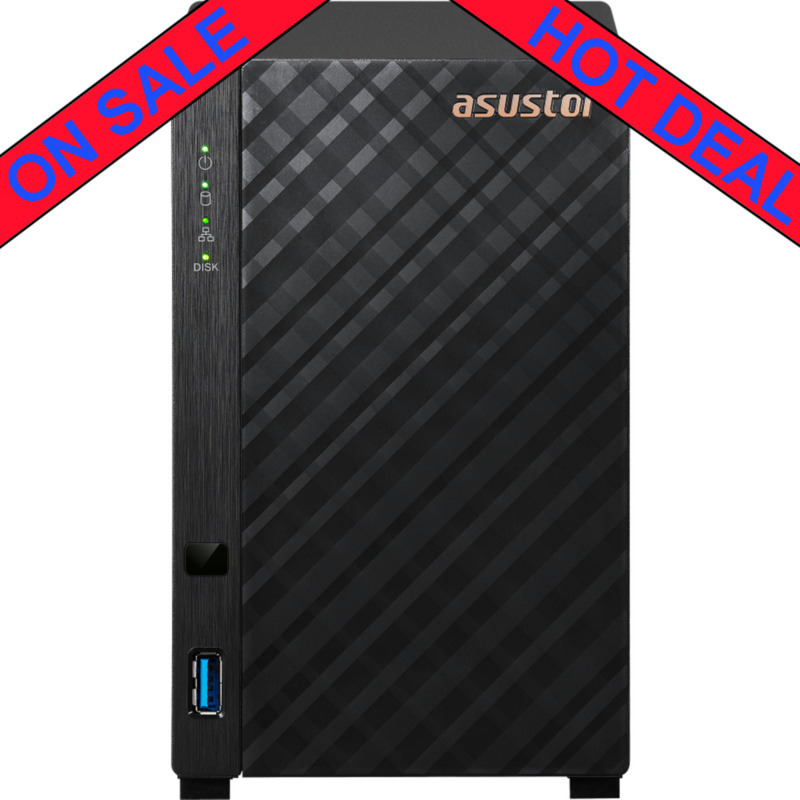 ASUSTOR DRIVESTOR 2 Gen2 AS1202T 52tb NAS 2x26tb WD Gold HDD Drives Installed - ON SALE