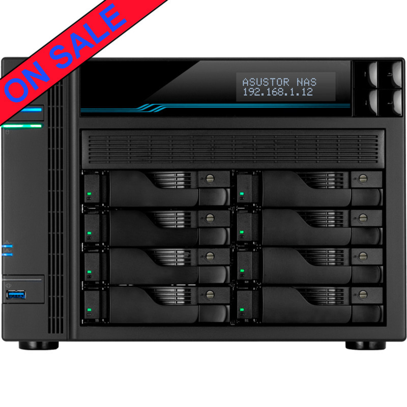 ASUSTOR AS6508T Lockerstor 8 96tb NAS 8x12tb Seagate IronWolf Pro HDD Drives Installed - ON SALE - FREE RAM UPGRADE