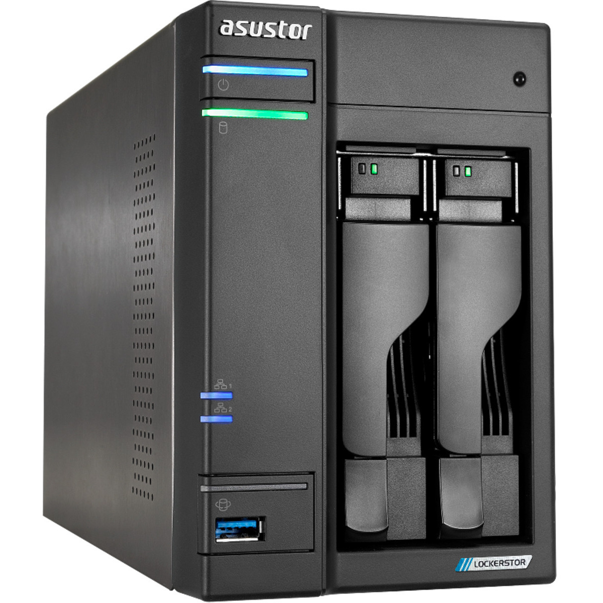 ASUSTOR LOCKERSTOR 2 Gen2+ AS6702T v2 2-Bay NAS - Network Attached Storage Device Burn-In Tested Configurations - FREE RAM UPGRADE