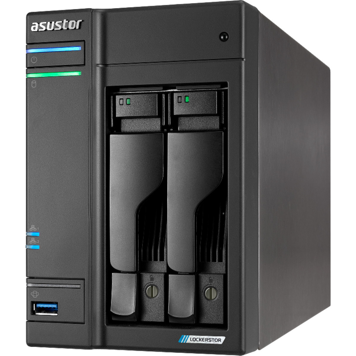 ASUSTOR LOCKERSTOR 2 Gen2+ AS6702T v2 2-Bay NAS - Network Attached Storage Device Burn-In Tested Configurations - FREE RAM UPGRADE