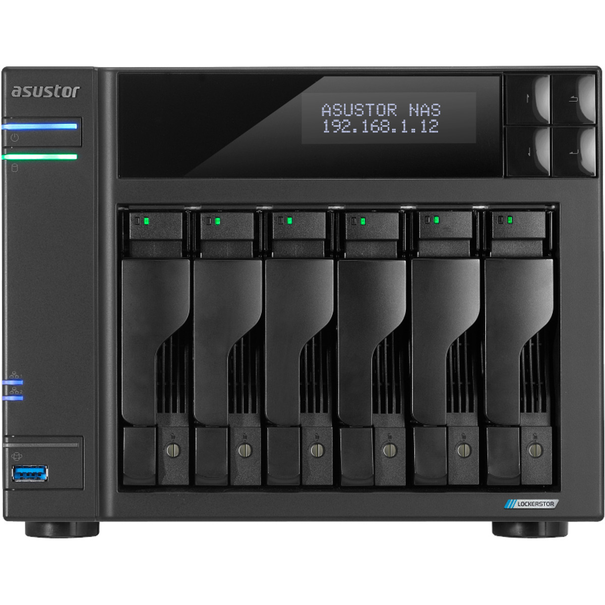 ASUSTOR LOCKERSTOR 6 Gen2+ AS6706T v2 64tb 6-Bay Desktop Multimedia / Power User / Business NAS - Network Attached Storage Device 4x16tb TeamGroup EX2 Elite T253E2016T0C101 2.5 550/520MB/s SATA 6Gb/s SSD CONSUMER Class Drives Installed - Burn-In Tested LOCKERSTOR 6 Gen2+ AS6706T v2