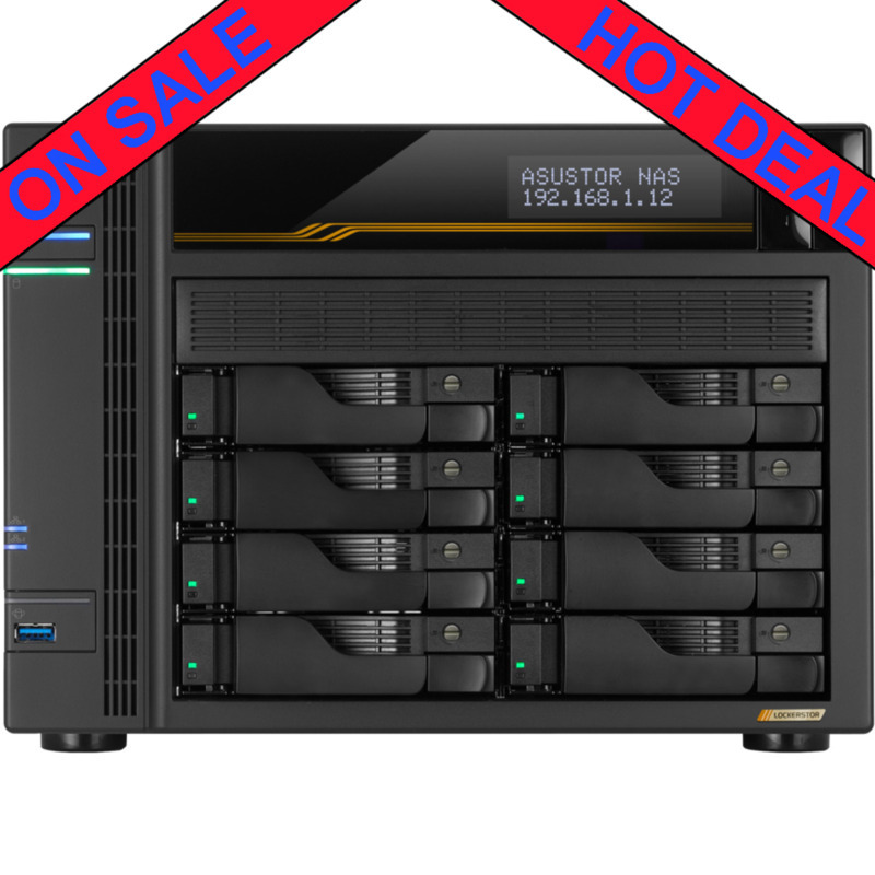 ASUSTOR LOCKERSTOR 8 Gen3 AS6808T Desktop 8-Bay Multimedia / Power User / Business NAS - Network Attached Storage Device Burn-In Tested Configurations - ON SALE LOCKERSTOR 8 Gen3 AS6808T