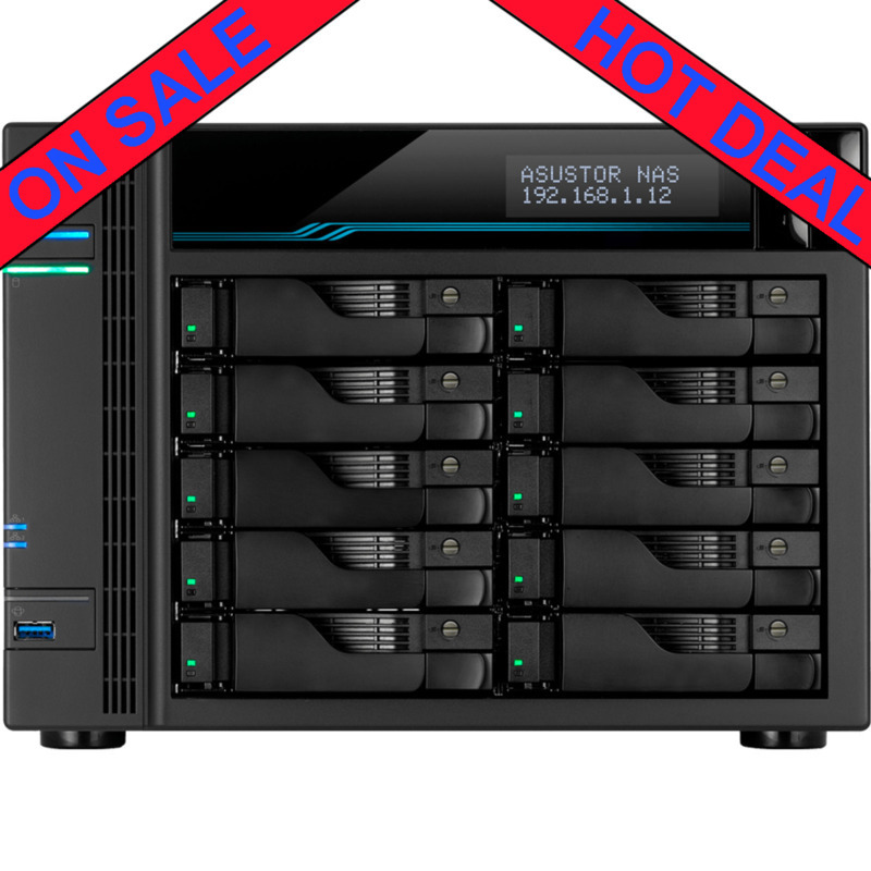 ASUSTOR AS7110T Lockerstor 10 Pro Desktop 10-Bay Multimedia / Power User / Business NAS - Network Attached Storage Device Burn-In Tested Configurations - ON SALE AS7110T Lockerstor 10 Pro