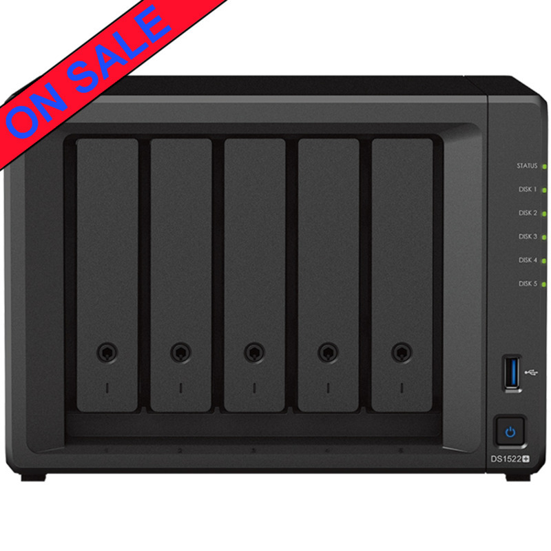 Synology DiskStation DS1522+ 110tb NAS 5x22tb WD Ultrastar HC570 HDD Drives Installed - ON SALE