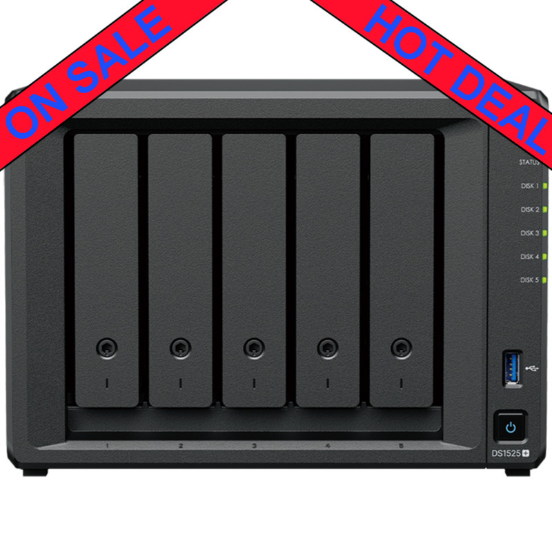 Synology DiskStation DS1525+ 50tb NAS 5x10tb Toshiba Enterprise Capacity HDD Drives Installed - ON SALE - FREE RAM UPGRADE