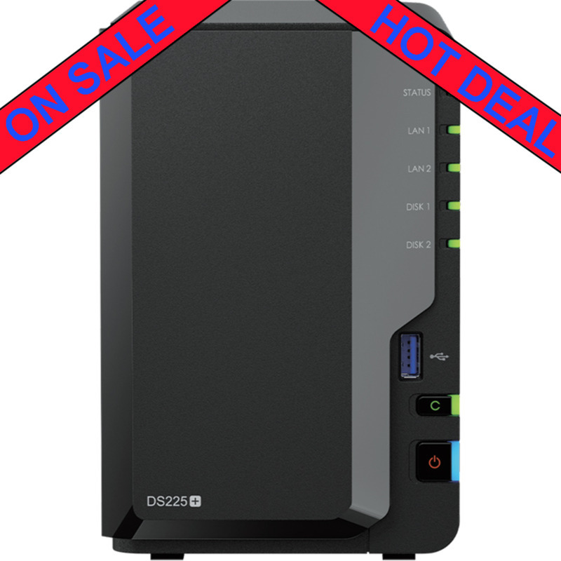 Synology DiskStation DS225+ Desktop 2-Bay Personal / Basic Home / Small Office NAS - Network Attached Storage Device Burn-In Tested Configurations - ON SALE DiskStation DS225+
