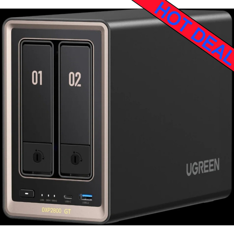 UGREEN NASync DXP2800GT 52tb NAS 2x26tb WD Gold HDD Drives Installed - ON SALE