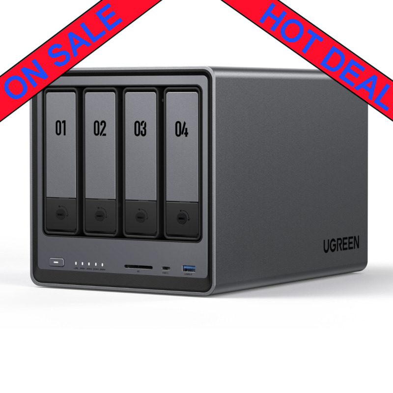 UGREEN NASync DXP4800 Desktop 4-Bay Personal / Basic Home / Small Office NAS - Network Attached Storage Device Burn-In Tested Configurations - ON SALE NASync DXP4800