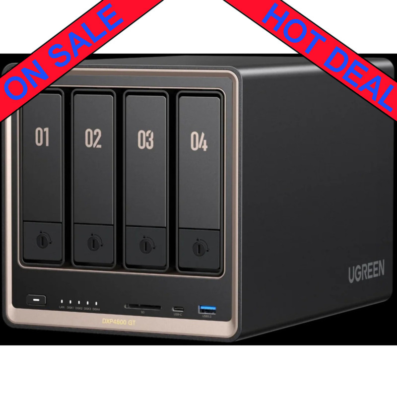 UGREEN NASync DXP4800GT 104tb NAS 4x26tb WD Gold HDD Drives Installed - ON SALE