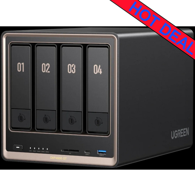 UGREEN NASync DXP4800GT 104tb NAS 4x26tb WD Gold HDD Drives Installed - ON SALE