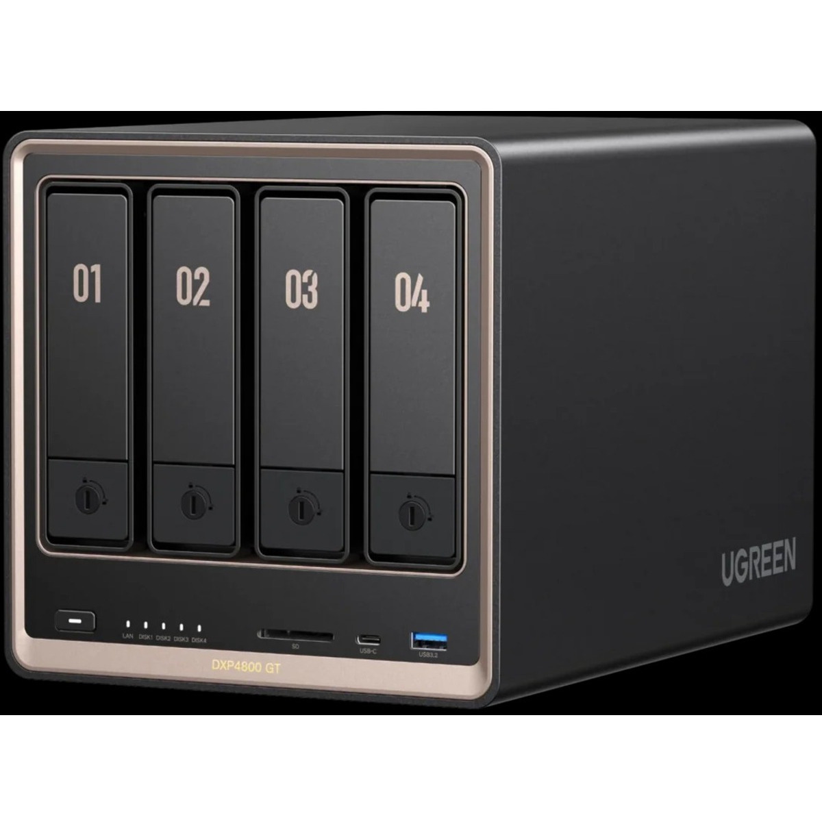 UGREEN NASync DXP4800GT 12tb 4-Bay Desktop Multimedia / Power User / Business NAS - Network Attached Storage Device 2x6tb Western Digital Red Plus WD60EFPX 3.5 5640rpm SATA 6Gb/s HDD NAS Class Drives Installed - Burn-In Tested NASync DXP4800GT