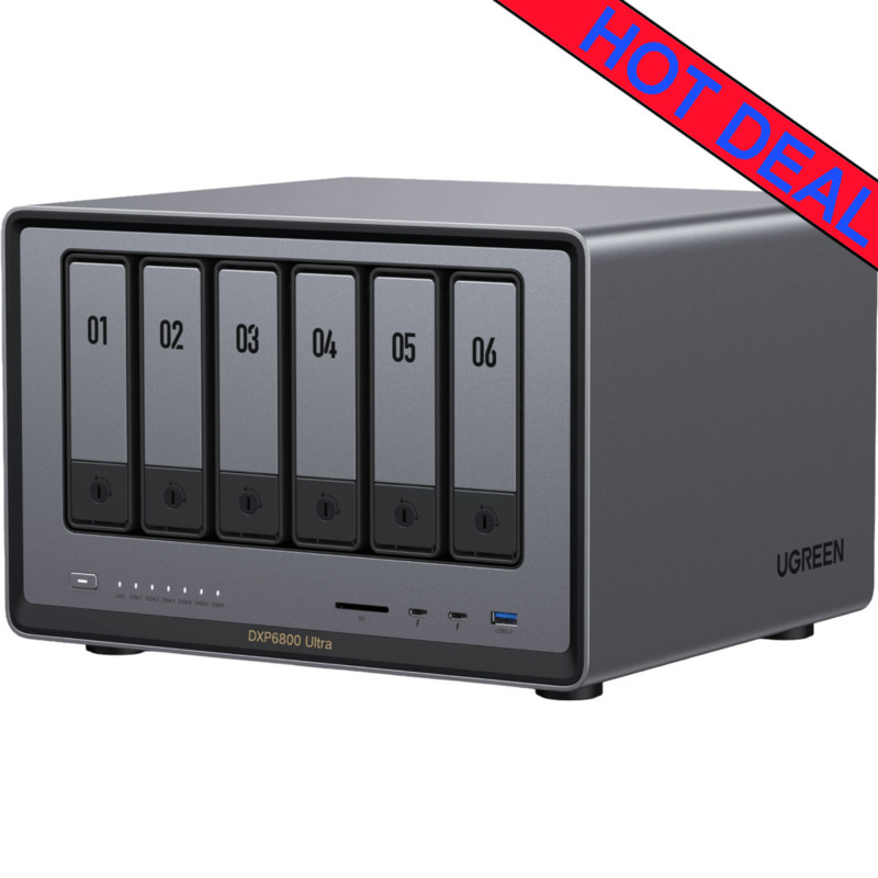 UGREEN NASync DXP6800 Ultra - Thunderbolt 4 156tb DAS-NAS 6x26tb WD Gold HDD Drives Installed - ON SALE