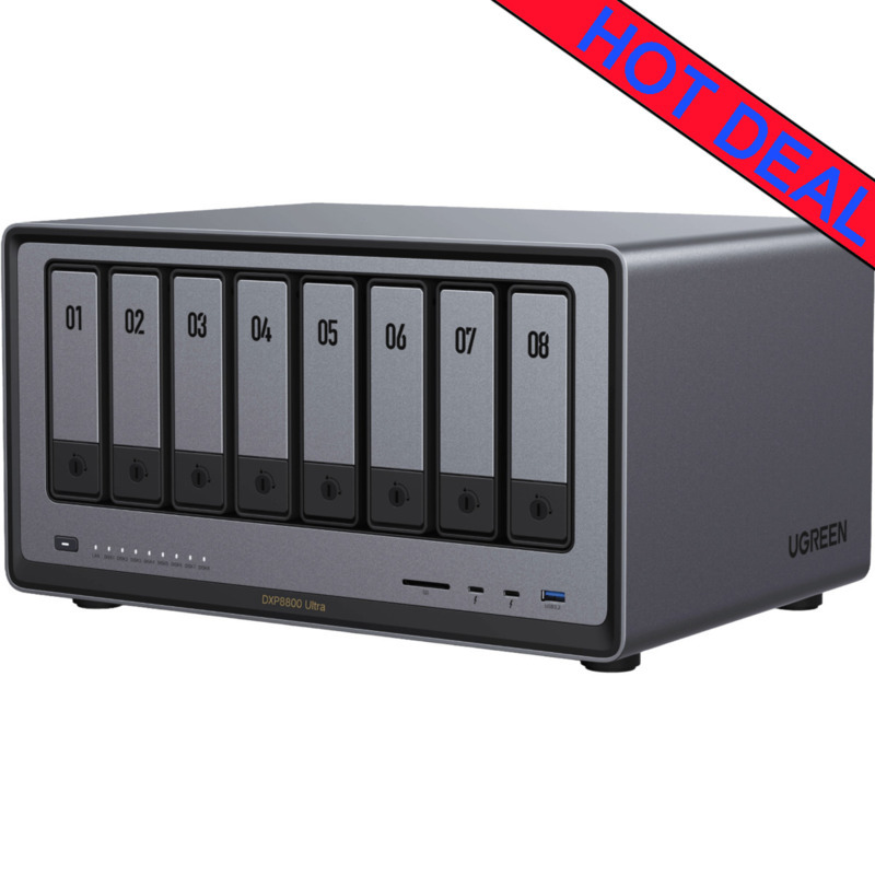 UGREEN NASync DXP8800 Ultra - Thunderbolt 4 208tb DAS-NAS 8x26tb WD Gold HDD Drives Installed - ON SALE