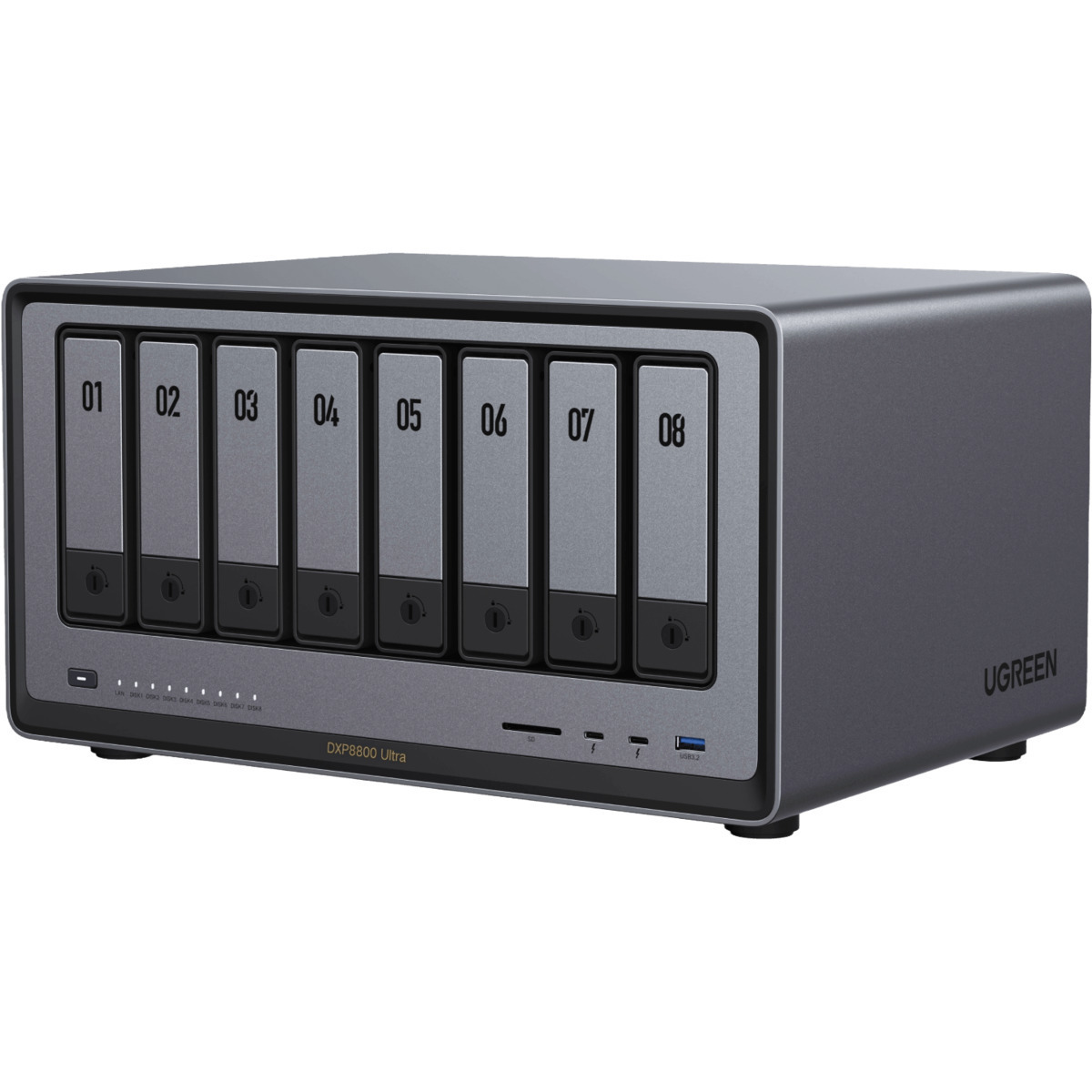UGREEN NASync DXP8800 Ultra - Thunderbolt 4 12tb 8-Bay Desktop Multimedia / Power User / Business DAS-NAS - Combo Direct + Network Storage Device 6x2tb Seagate BarraCuda ST2000DM008 3.5 7200rpm SATA 6Gb/s HDD CONSUMER Class Drives Installed - Burn-In Tested NASync DXP8800 Ultra - Thunderbolt 4